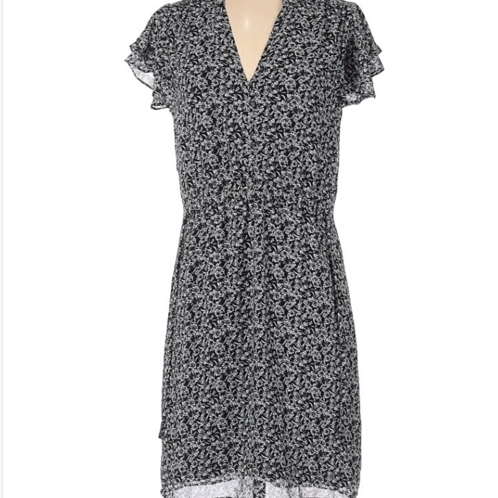 H&M Black and White Floral Mini Dress Size M